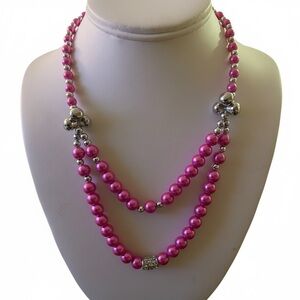 Mar Y Sol Pink Double-Strand Beaded Necklace